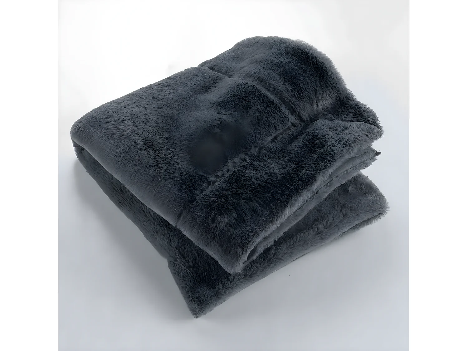 Plaid Imitation Fourrure "Caresse" 125x150cm Anthracite