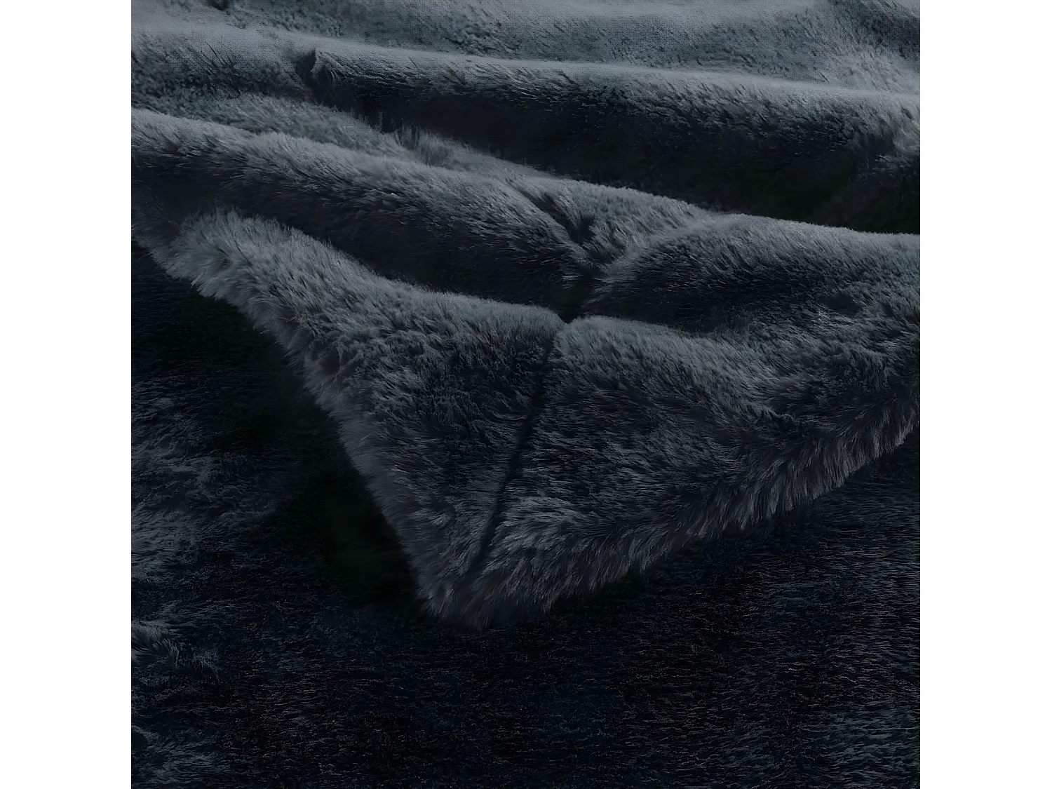Plaid Imitation Fourrure "Caresse" 125x150cm Anthracite