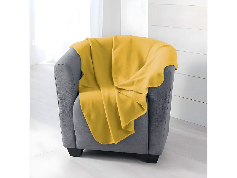 Plaid Polaire "Milou" 125x150cm Jaune