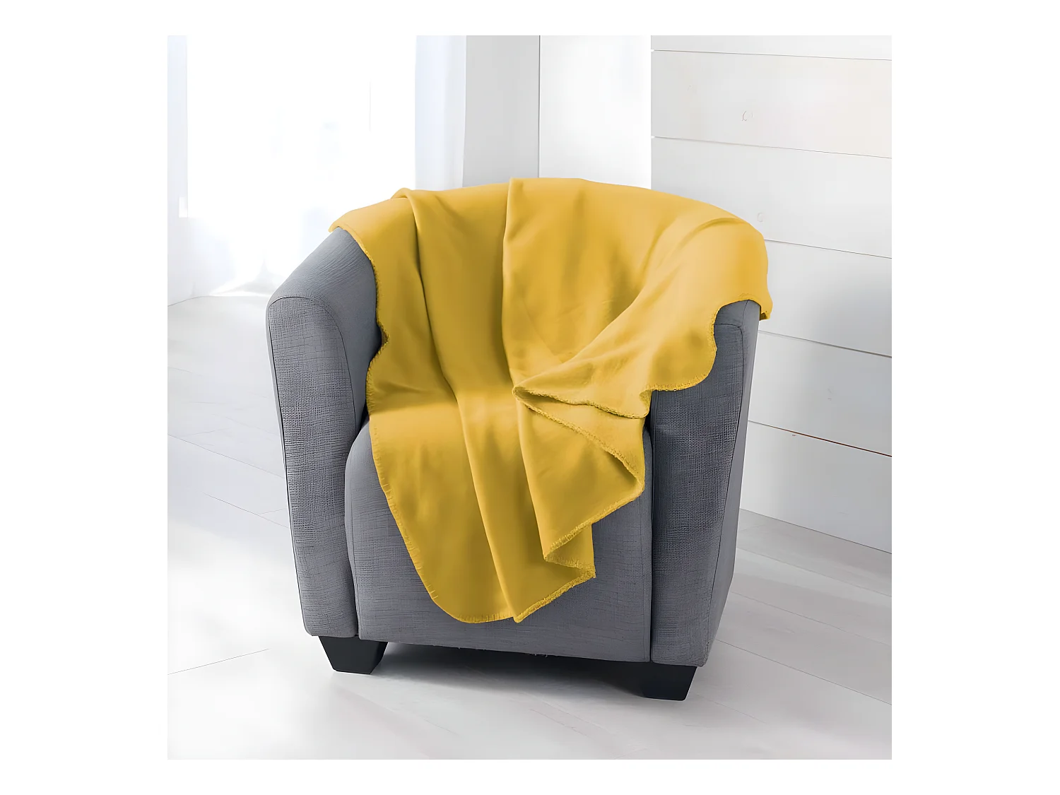 Plaid Polaire "Milou" 125x150cm Jaune