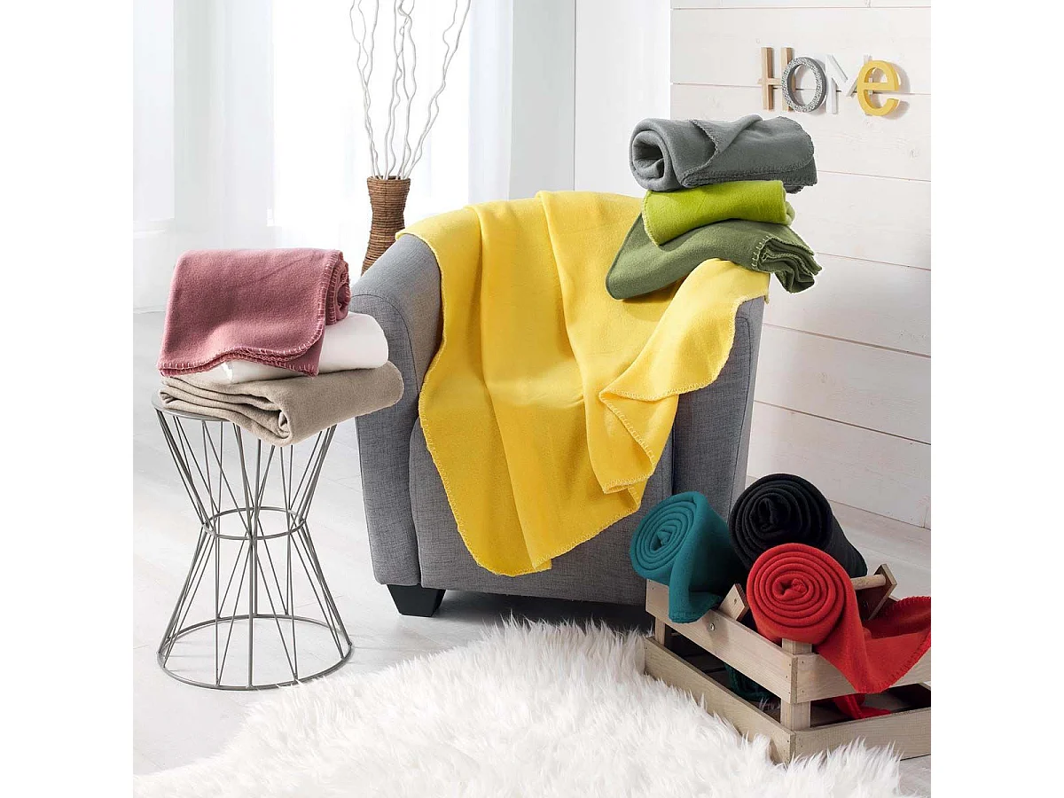 Plaid Polaire "Milou" 125x150cm Jaune