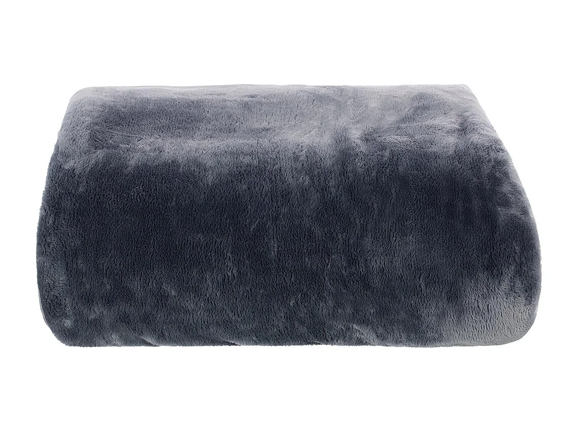 Plaid Uni en Flanelle "Flanou" 180x220cm Gris