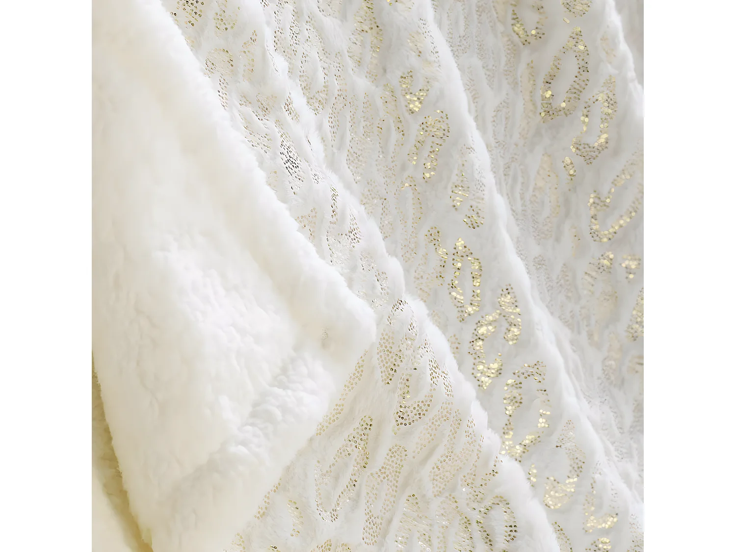 Plaid Imitation Fourrure "Safari" 125x150cm Naturel