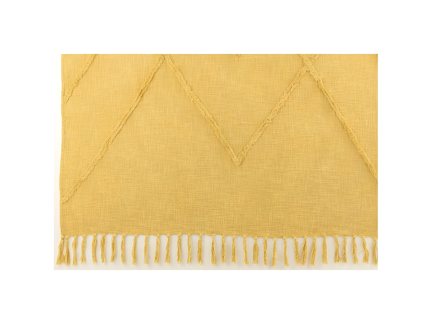 Jeté de Lit Pompons "Amalia" 56x190cm Moutarde