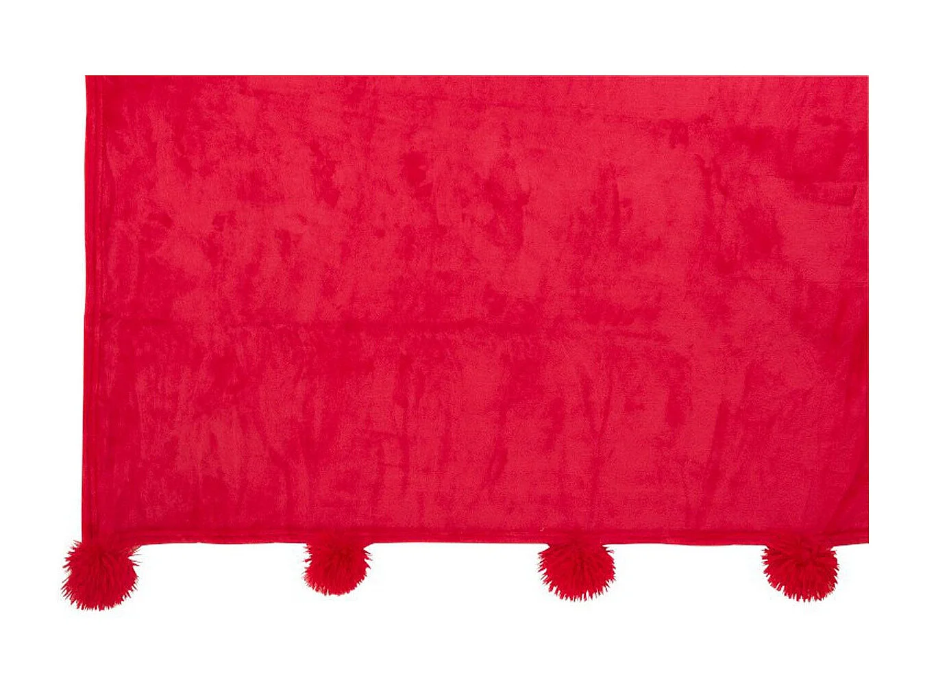 Plaid Déco à Pompons "Polyes" 130x170cm Fuschia