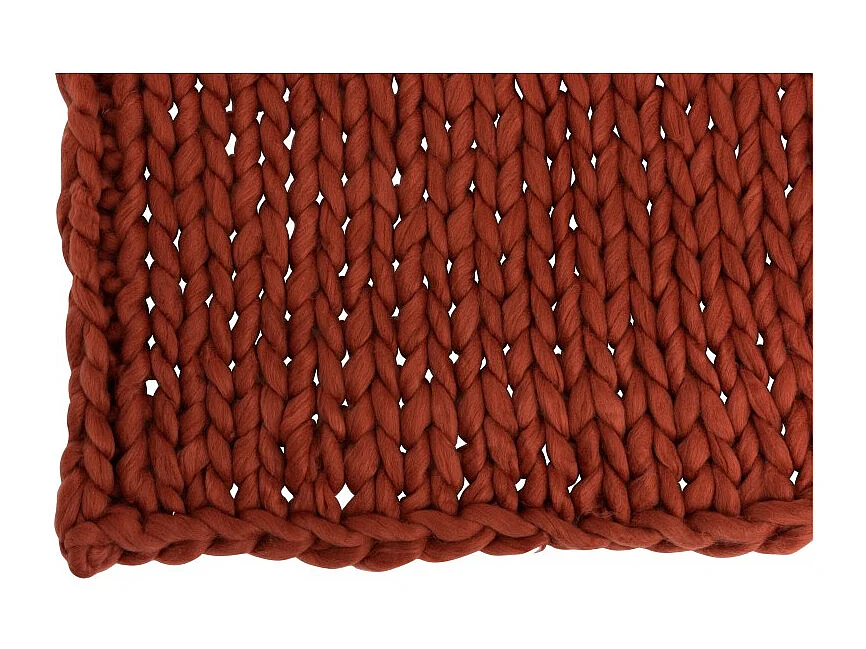Plaid Déco Maille "Tricoté" 127x152cm Rouge