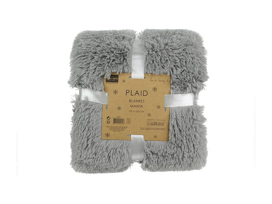 Plaid Imitation Fourrure "Vuzy" 120x150cm Gris