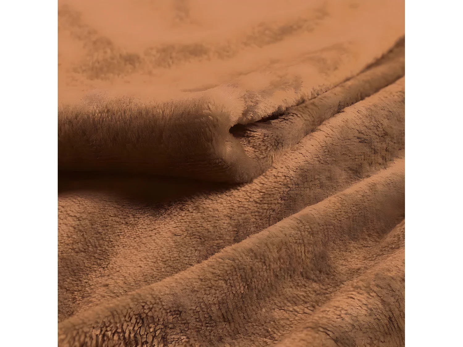 Plaid Uni en Flanelle "Flanou" 125x150cm Camel