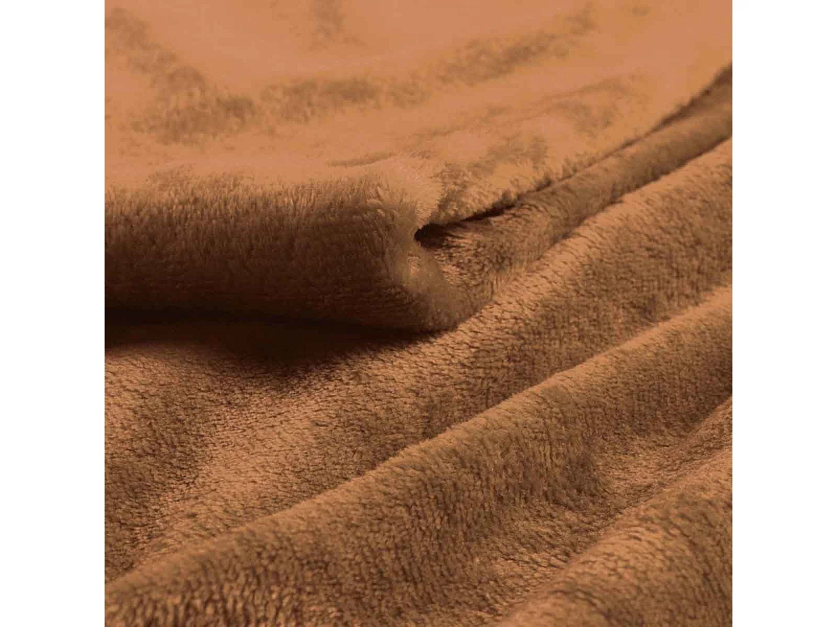 Plaid Uni en Flanelle "Flanou" 125x150cm Camel