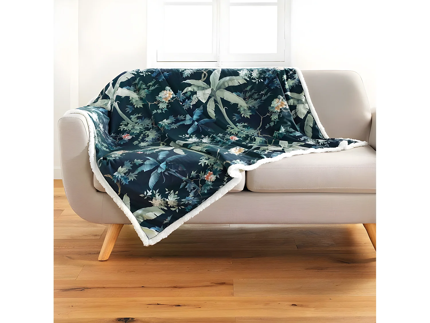 Plaid Velours Imprimé "Fabulous" 125x150cm Bleu