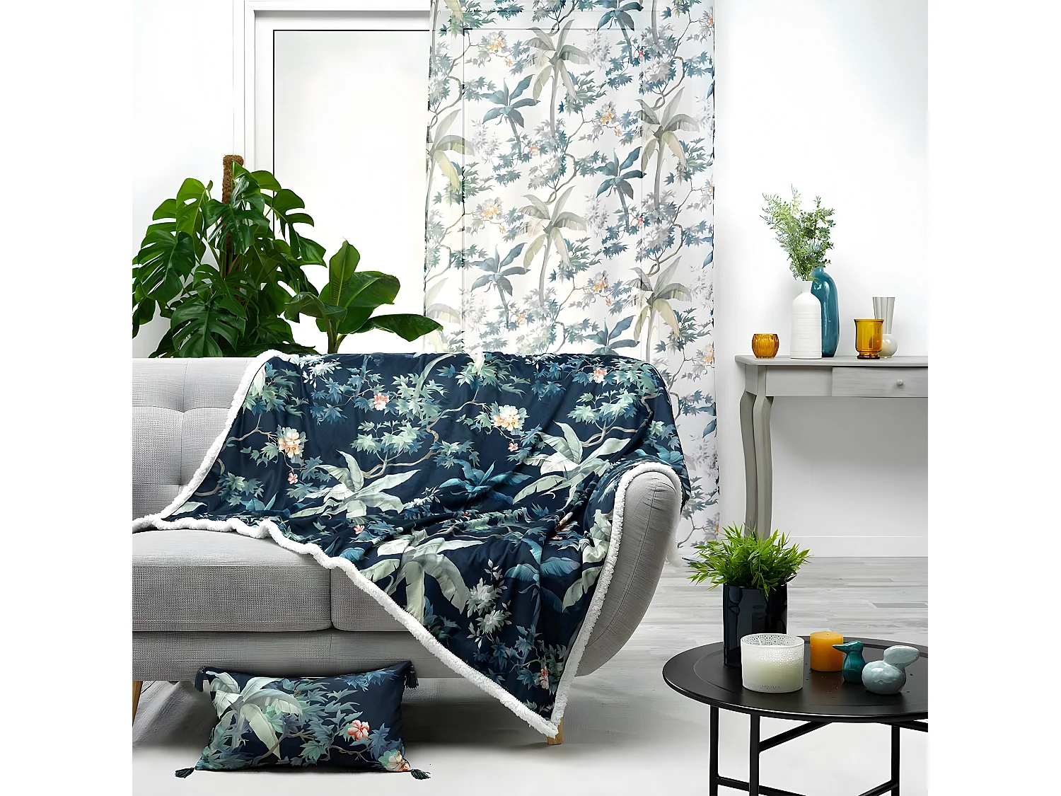 Plaid Velours Imprimé "Fabulous" 125x150cm Bleu