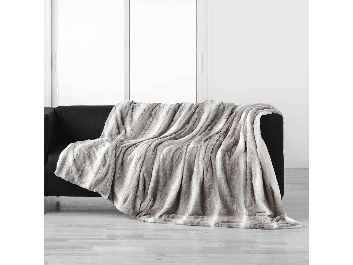 Plaid Imitation Fourrure "Sven" 125x150cm Naturel