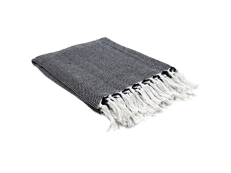 Plaid Jacquard "Nema" 125x150cm Bleu Marine