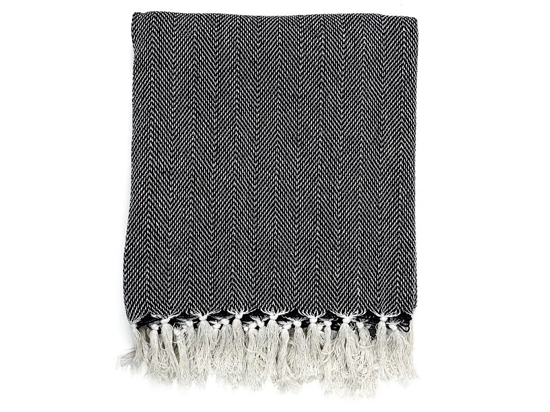 Plaid Jacquard "Nema" 125x150cm Bleu Marine