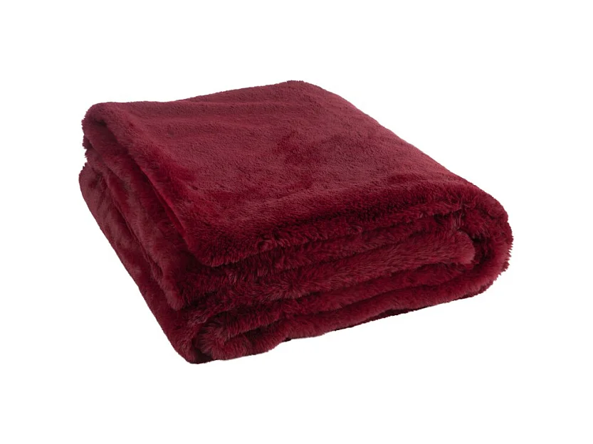 Plaid Imitation Fourrure "Cutie" 130x180cm Bordeaux