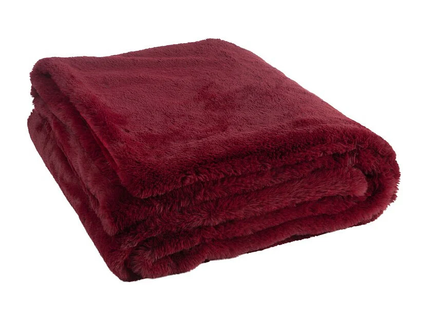 Plaid Imitation Fourrure "Cutie" 130x180cm Bordeaux
