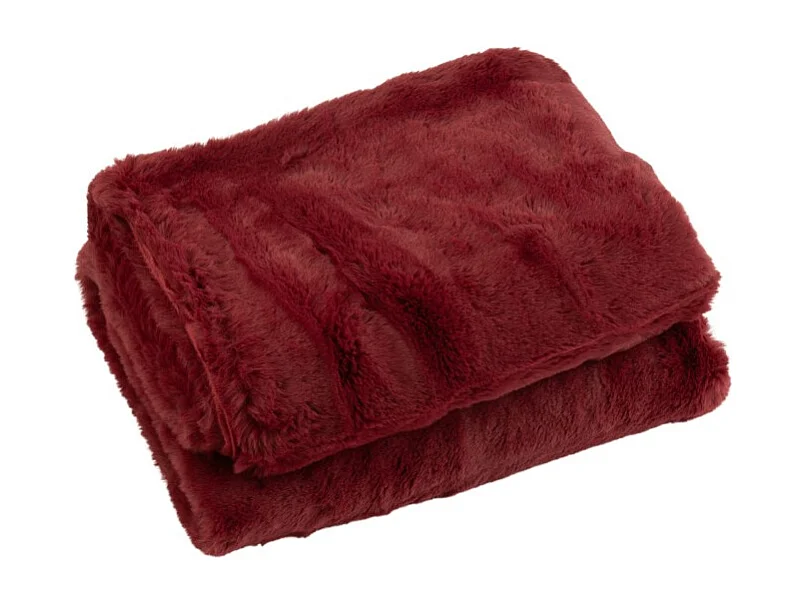 Plaid Imitation Fourrure "Cutie" 130x180cm Bordeaux