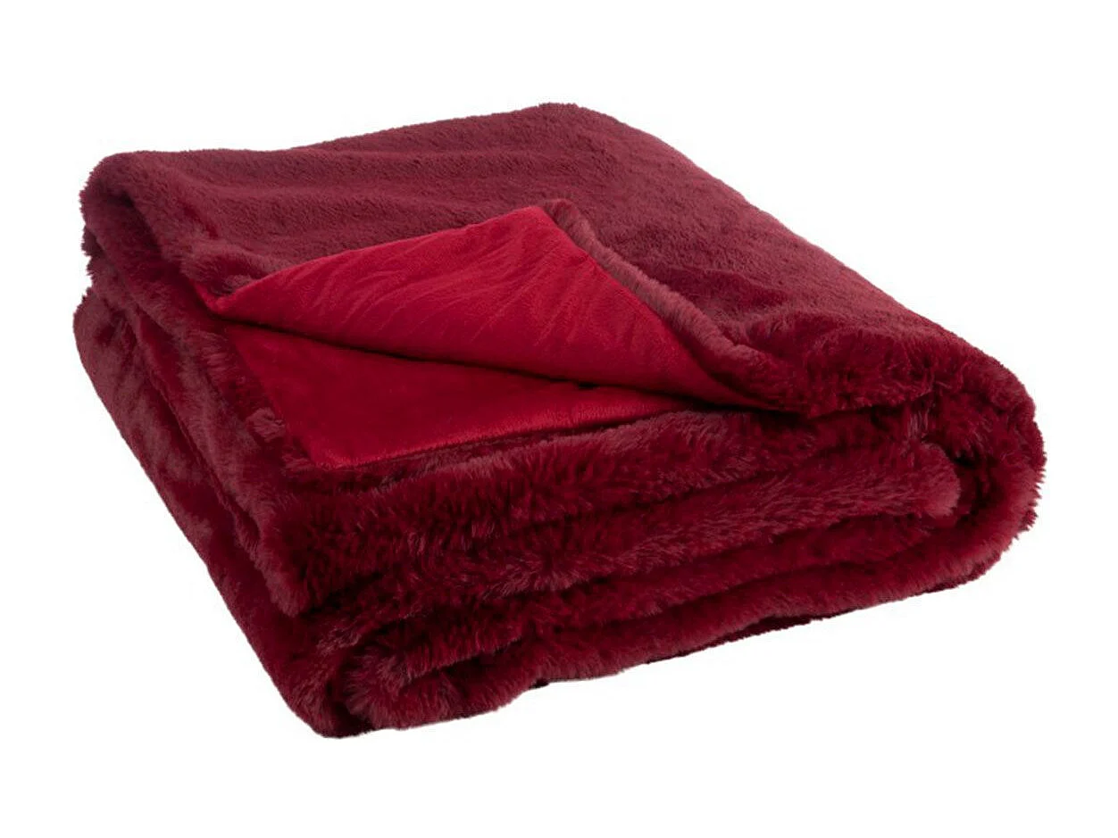 Plaid de poliéster rojo de 180x130 cm