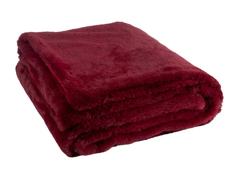 Plaid Imitation Fourrure "Cutie" 130x180cm Bordeaux
