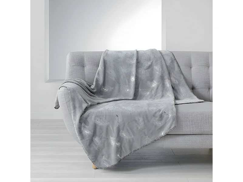 Plaid Imprimé Métallisé "Sensalia" 125x150cm Gris