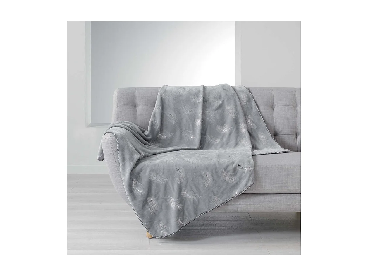 Plaid Imprimé Métallisé "Sensalia" 125x150cm Gris