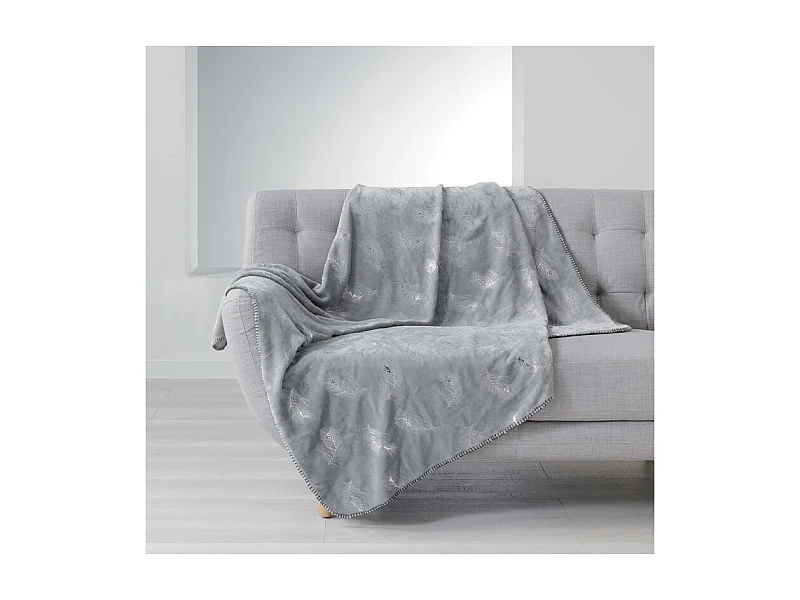 Plaid Imprimé Métallisé "Sensalia" 125x150cm Gris