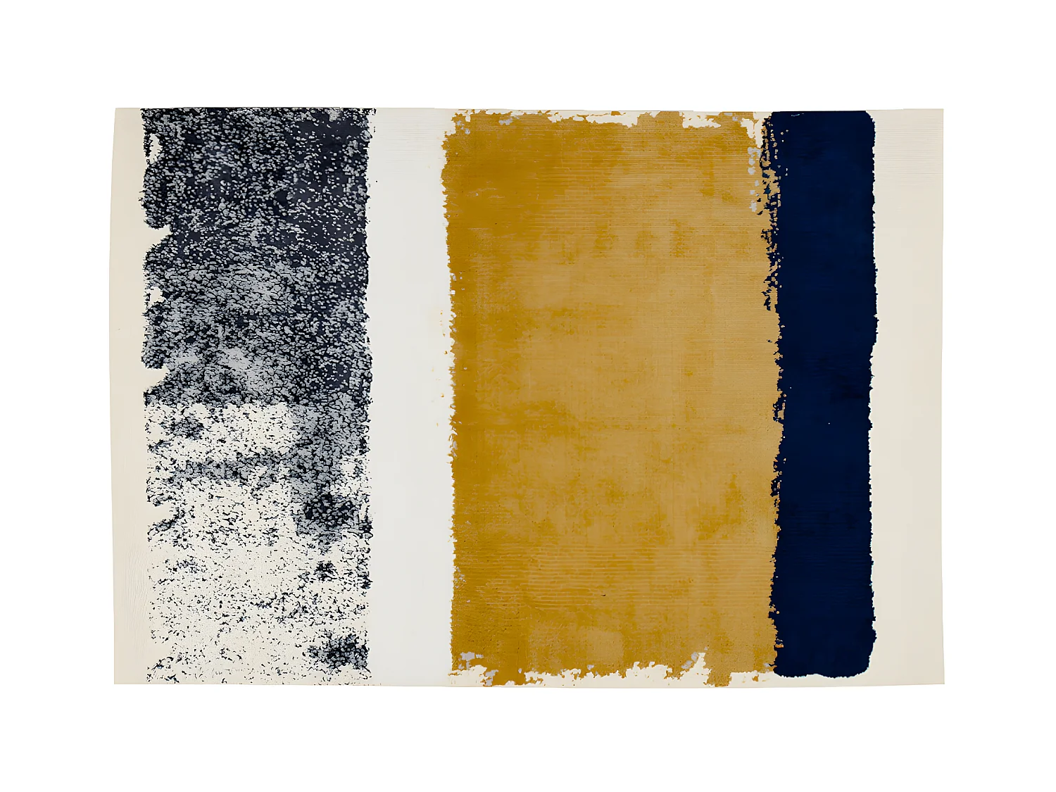Tapis - 160 x 230 cm - moutarde, bleu marine, gris - CAMDEN