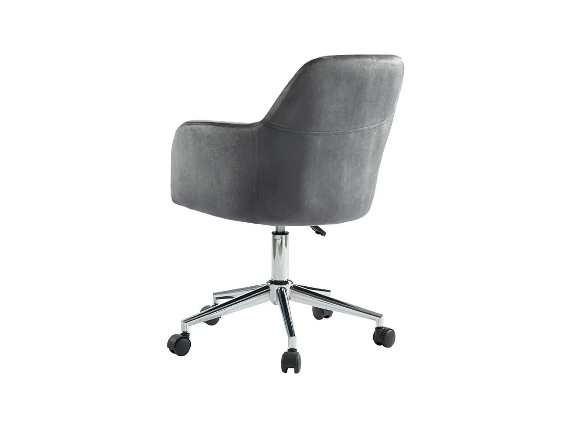 Silla de escritorio - Terciopelo - Gris - Altura ajustable - ELEANA