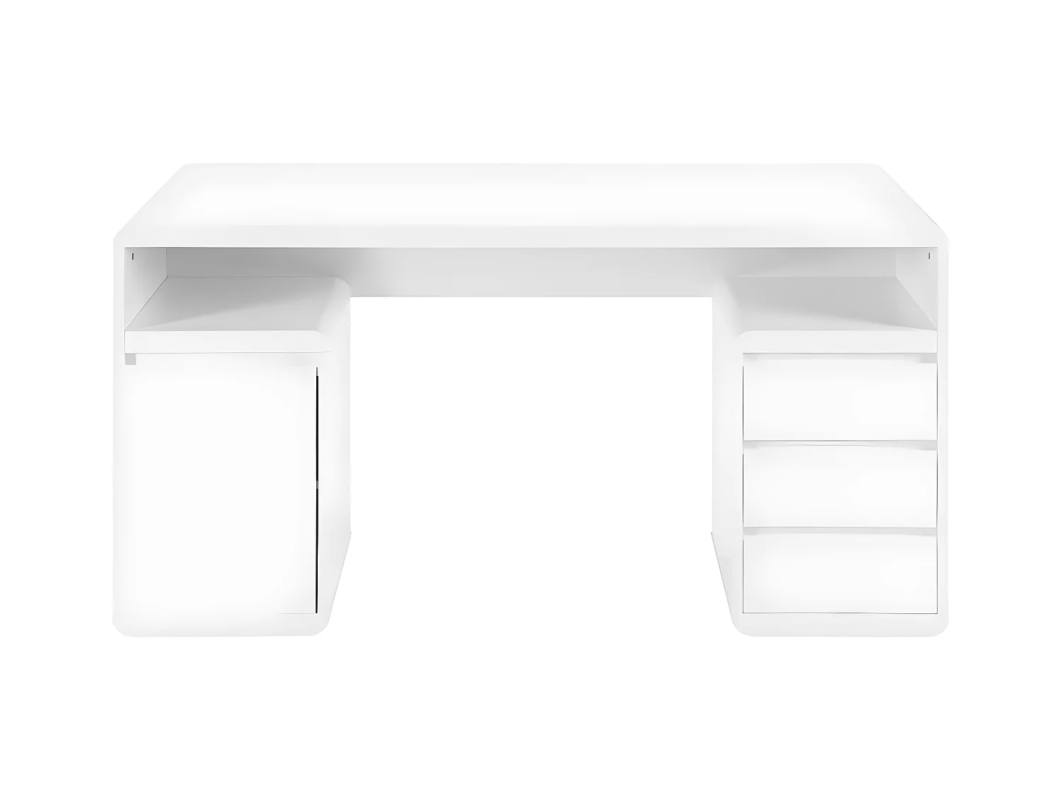 Escritorio con compartimentos SERGUEI - MDF lacado blanco
