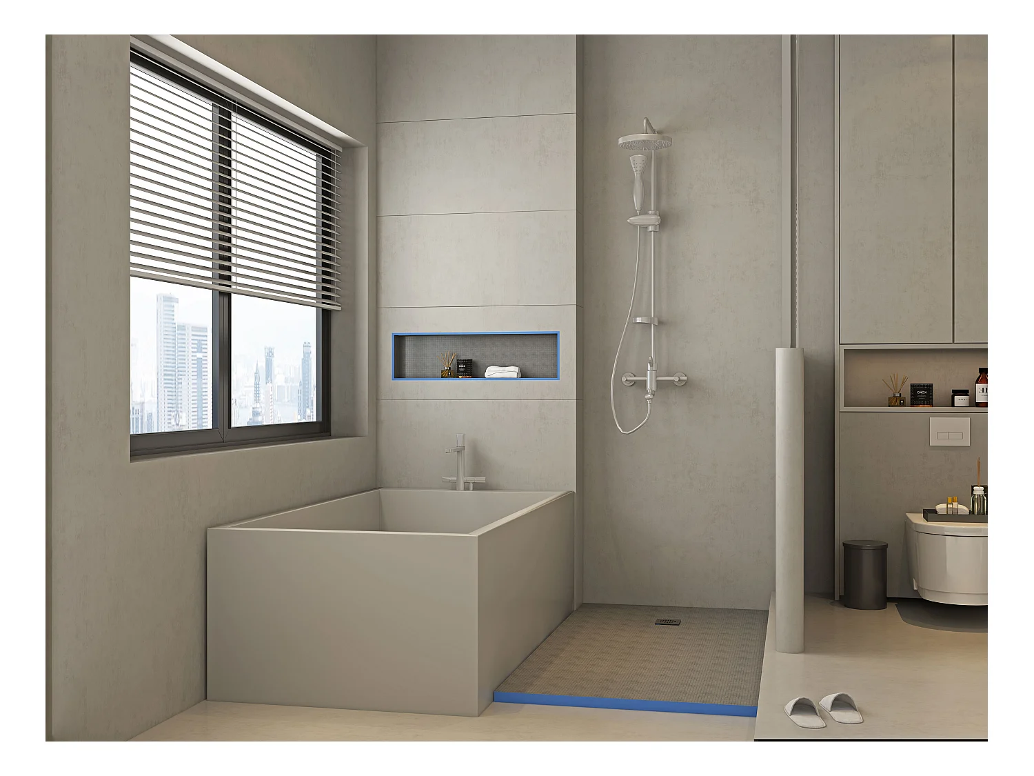 Receveur à carreler en polystyrène extrudé re-découplable avec siphon - 180 x 90 x 4 cm - DELOS