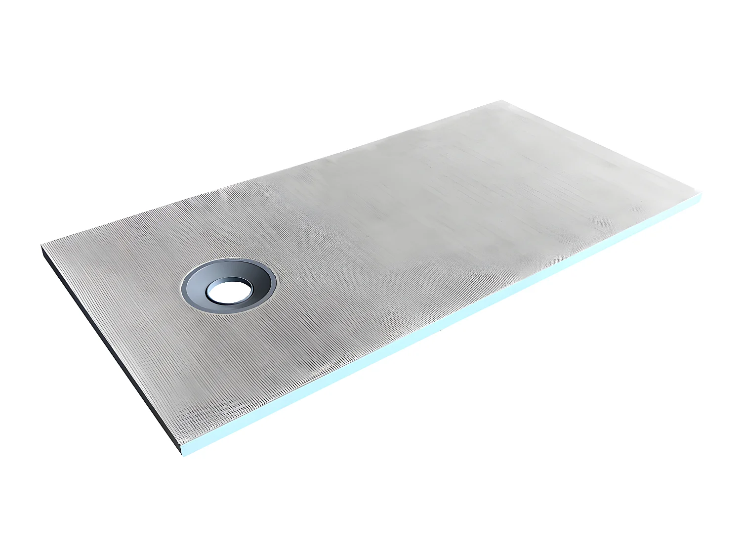 Receveur à carreler en polystyrène extrudé re-découplable avec siphon - 180 x 90 x 4 cm - DELOS