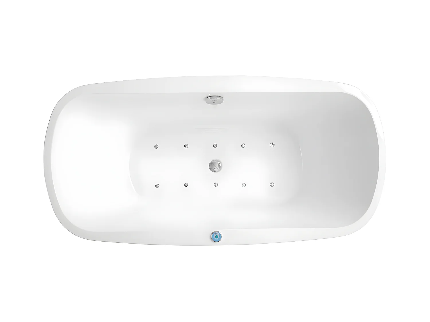 Wanna z hydromasażem z diodami LED SIRGAO - 1-osobowa - 155L - 75x150cm - Biała