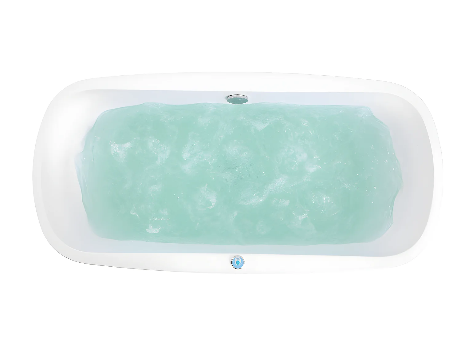 Wanna z hydromasażem z diodami LED SIRGAO - 1-osobowa - 155L - 75x150cm - Biała