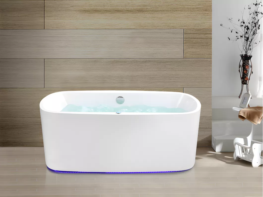 Kauf Unique LED-Whirlpool Badewanne - 1 Person - 155 L - Weiß - SIRGAO