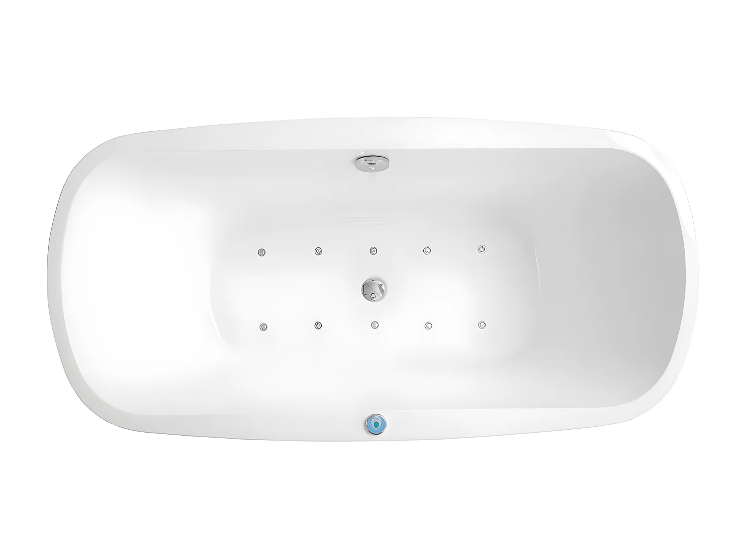 Wanna z hydromasażem z diodami LED SIRGAO - 1-osobowa - 155L - 75x150cm - Biała