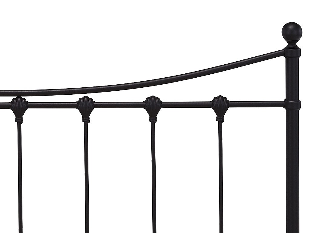 Cama ALBERT - 160x200cm - Metal - Color: Negro - Con somier