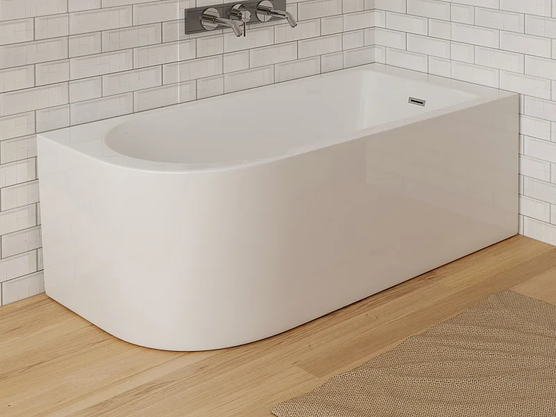 Eckbadewanne - 240L - 170 x 75 x 58 cm - Ecke Rechts - Weiß - AKINA