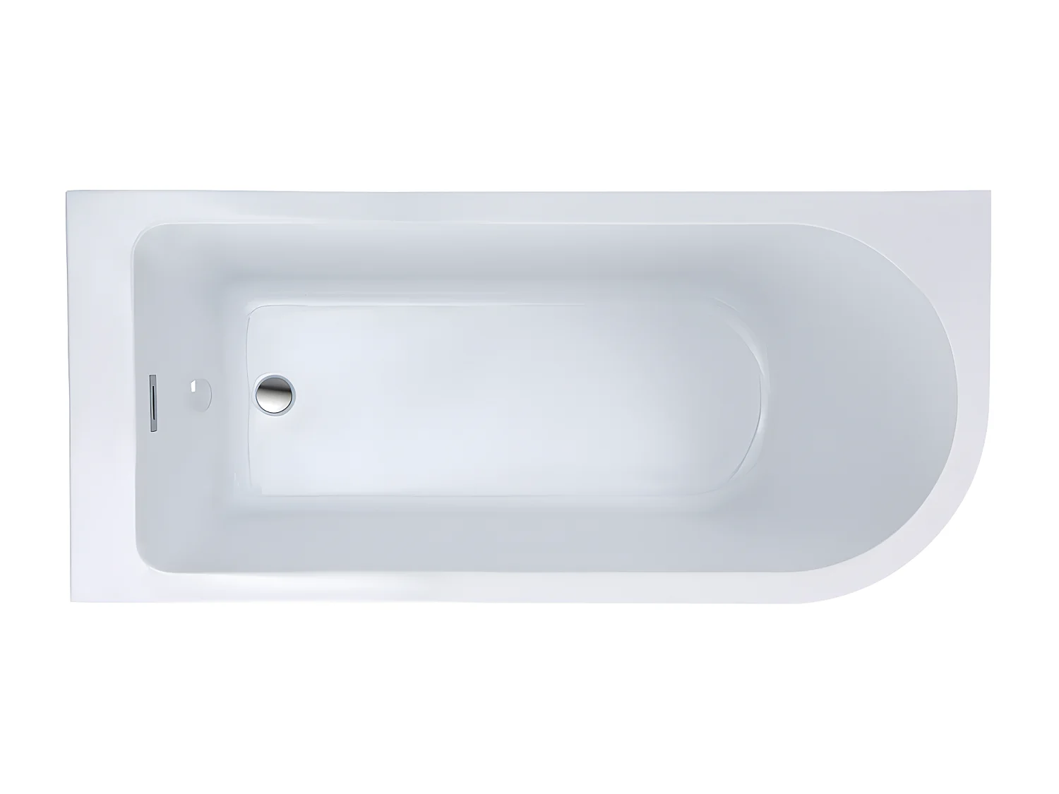 Baignoire d'angle - 240L - 170 x 75 x 58 cm - Blanche - Angle gauche - ANIKA