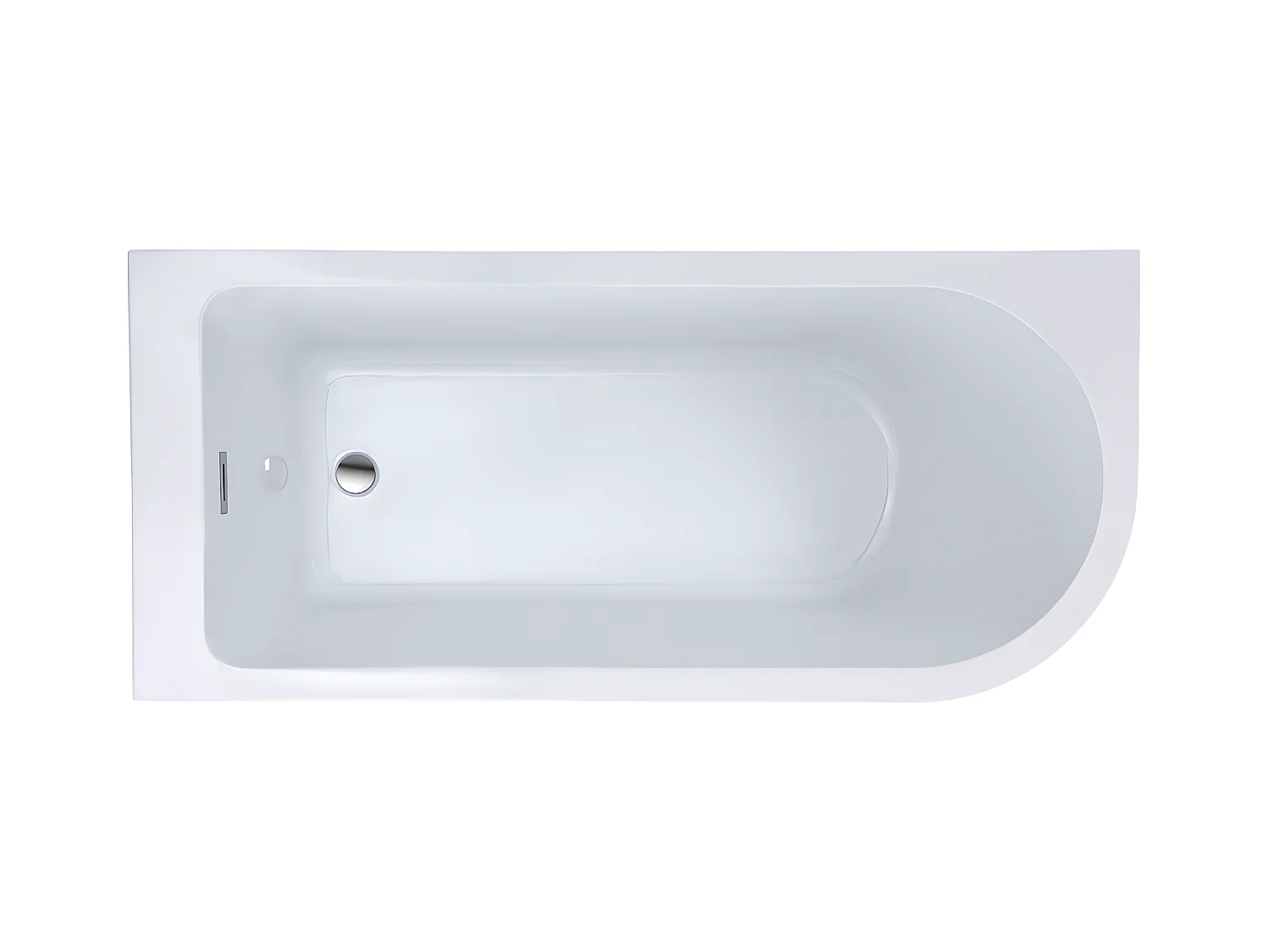 Eckbadewanne - 240L - 170 x 75 x 58 cm - Ecke Links - Weiß - ANIKA