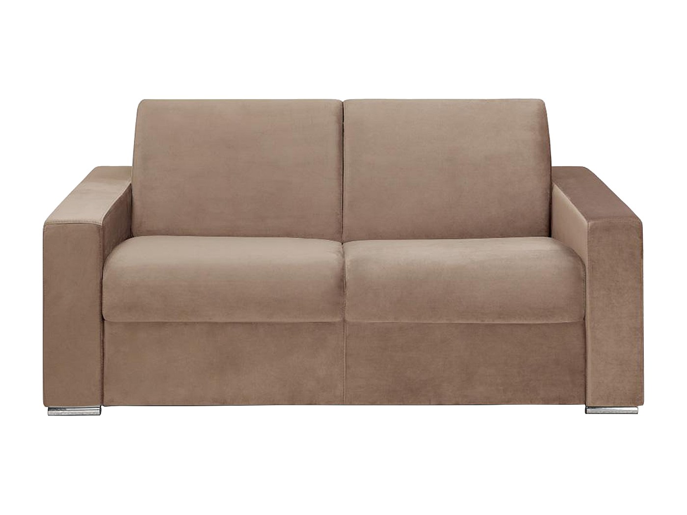 Divano letto a ribalta posti 14 cm velluto Beige CALITO