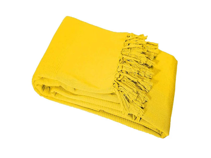 Jeté de Canapé à Franges "Lana" 180x220cm Jaune