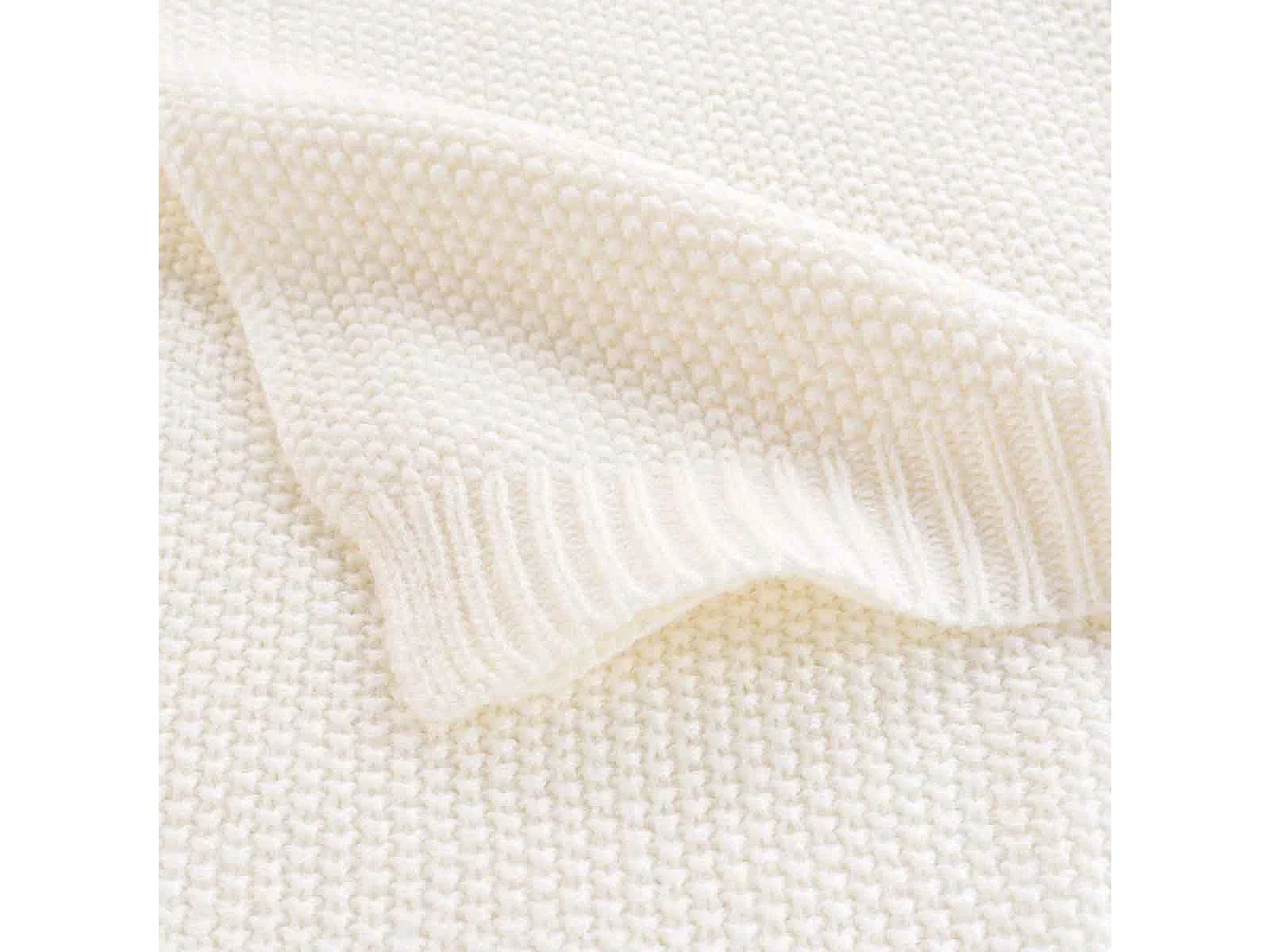 Plaid Déco Uni "Tricotine" 125x150cm Naturel