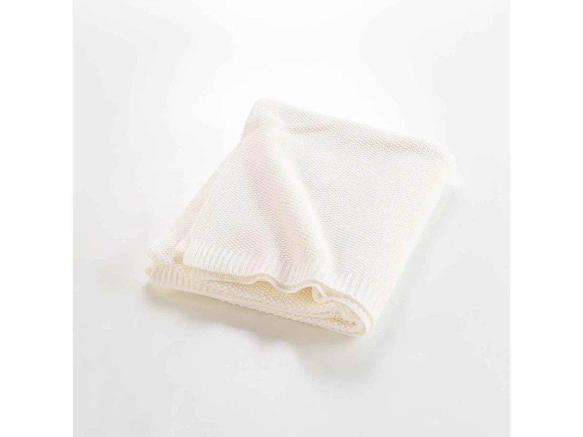 Plaid Déco Uni "Tricotine" 125x150cm Naturel