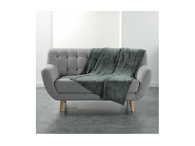 Plaid Uni en Flanelle "Flanou" 125x150cm Gris
