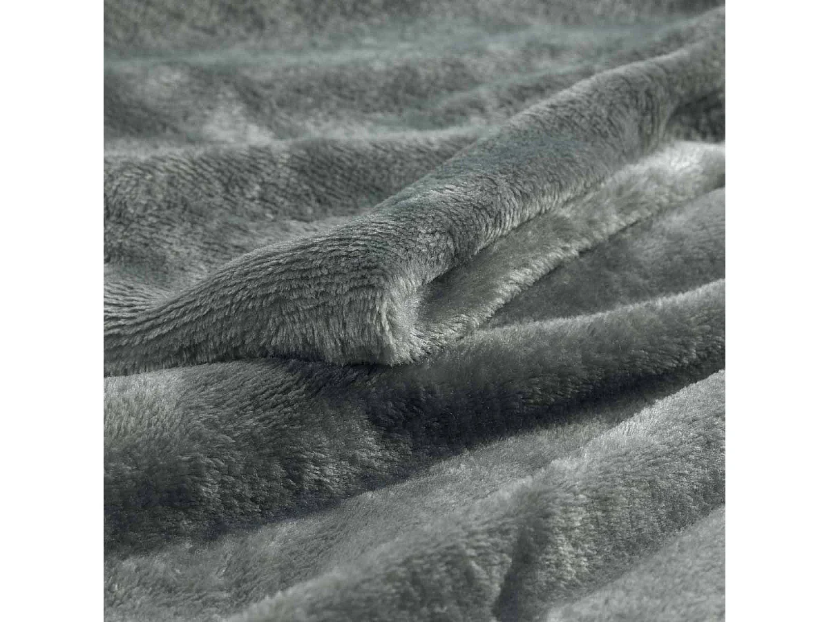 Plaid Uni en Flanelle "Flanou" 125x150cm Gris