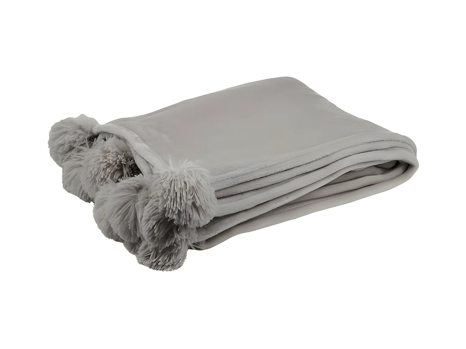 Plaid à Pompons "Blanket" 130x170cm Taupe Clair