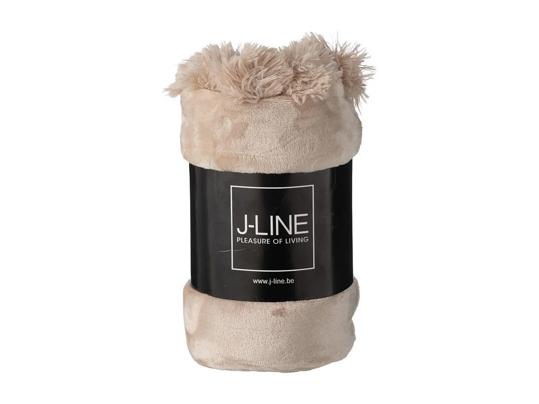 Manta con pompones de poliéster beige oscuro 173x126cm