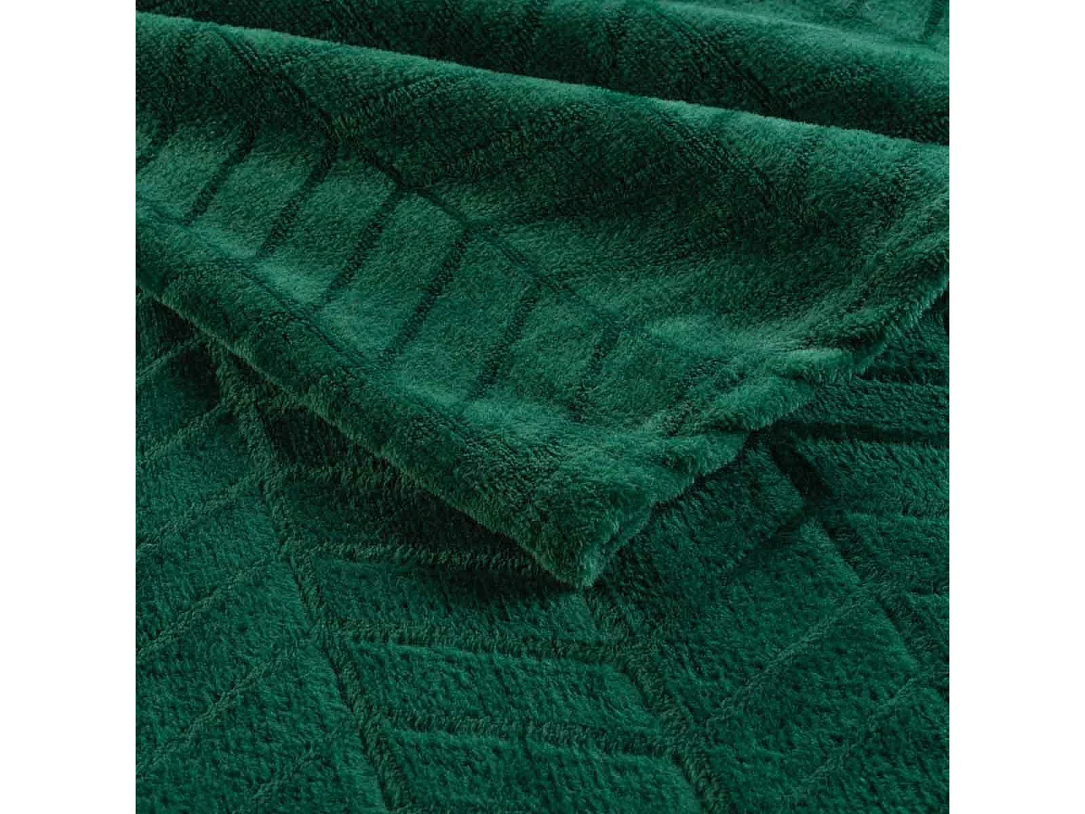Plaid Flanelle Uni "Arya" 180x220cm Vert