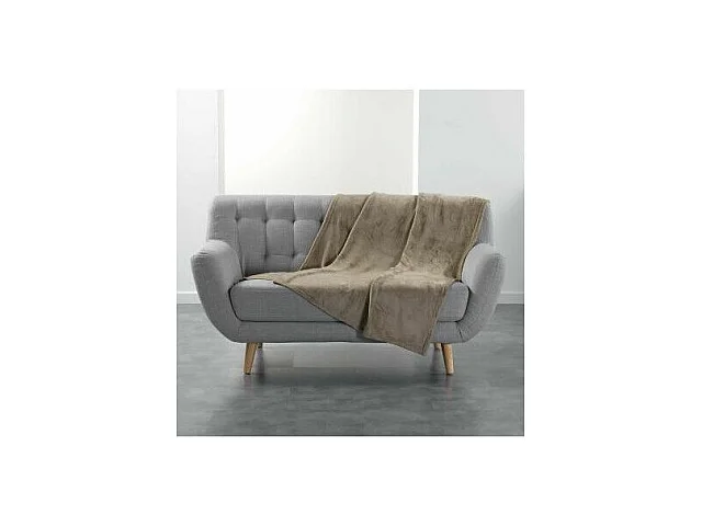 Plaid polaire - Flanou - 125 x 150 cm - Taupe