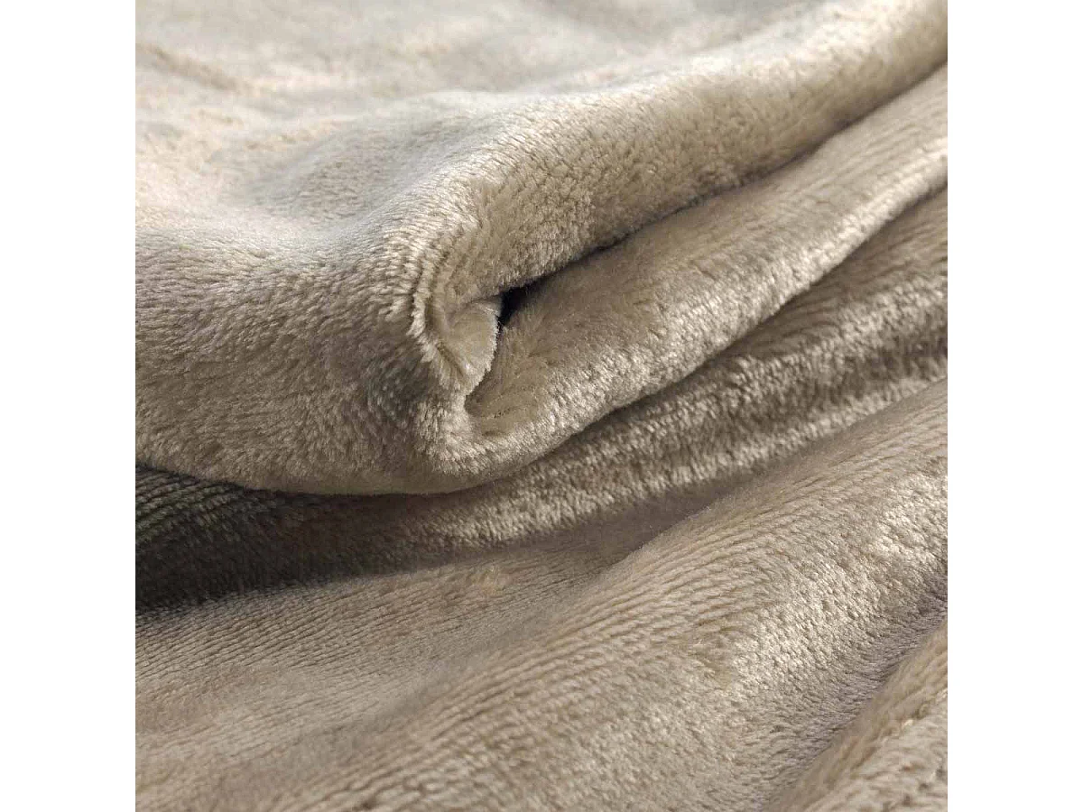 Plaid Uni en Flanelle "Flanou" 125x150cm Taupe